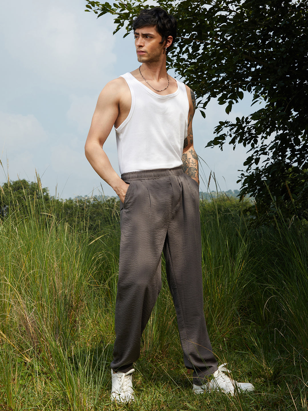 Crinkled Tailored Trousers
