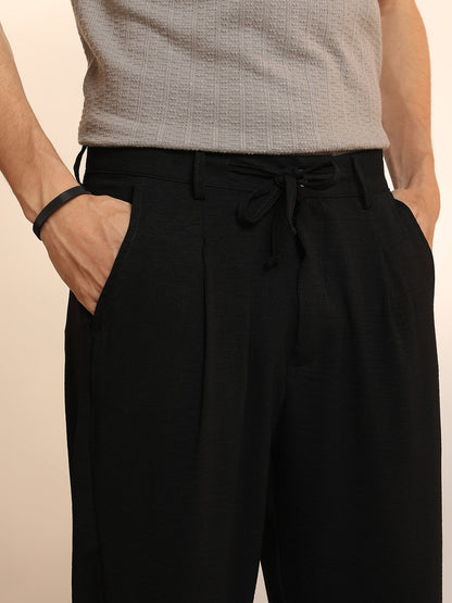 Solid Pleated Trousers