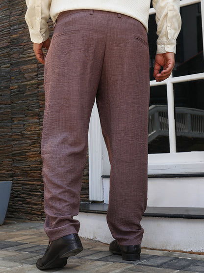 Straight Linen-Blend Trousers