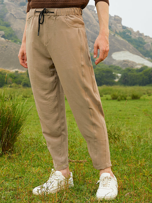 Solid Tapered Trousers
