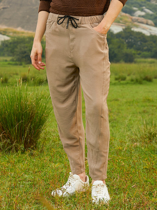 Solid Tapered Trousers