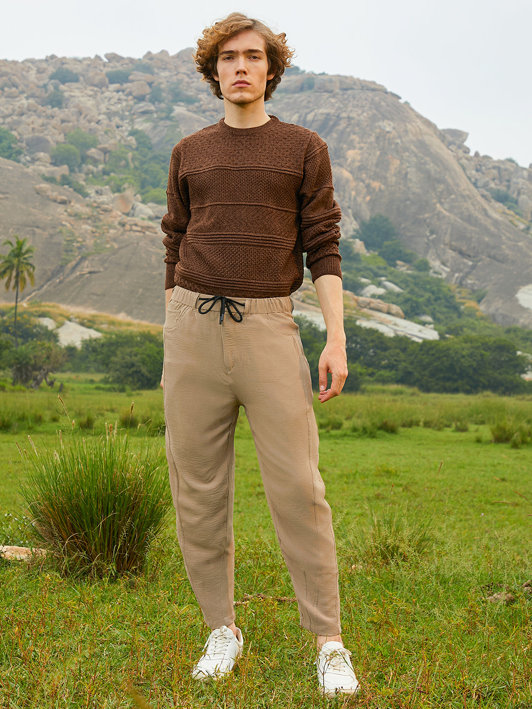Solid Tapered Trousers