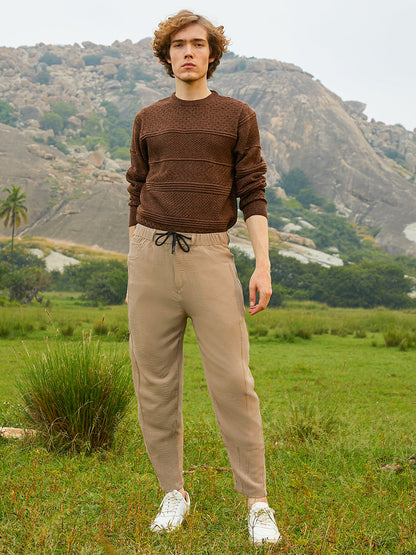 Solid Tapered Trousers