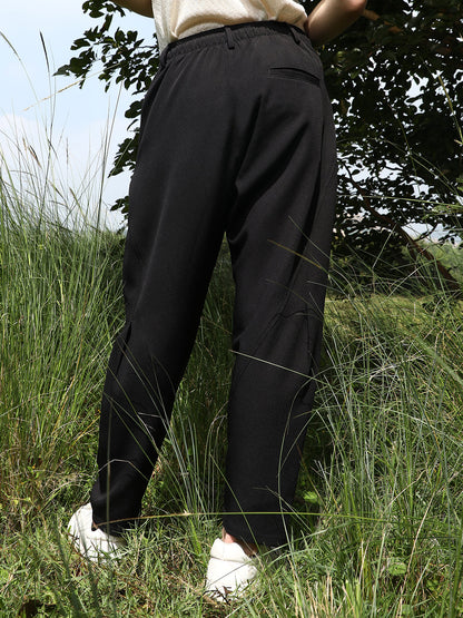Solid Relaxed Trousers