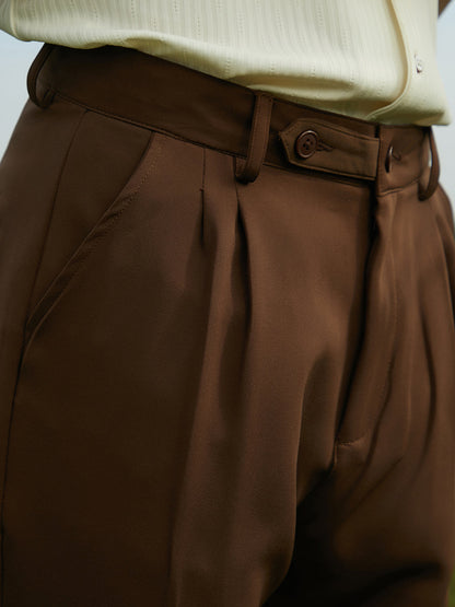 Lightweight - Pleated Suede Trousers