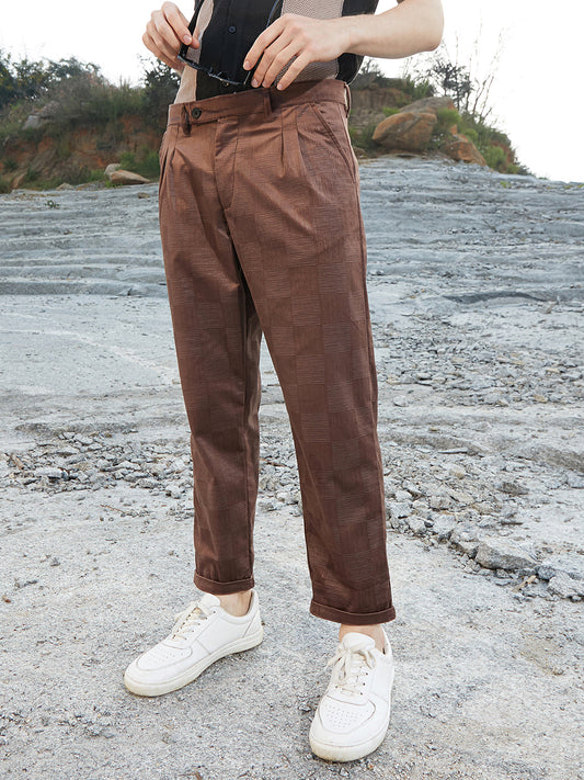 Ribbed-Tactile Tailored Trousers