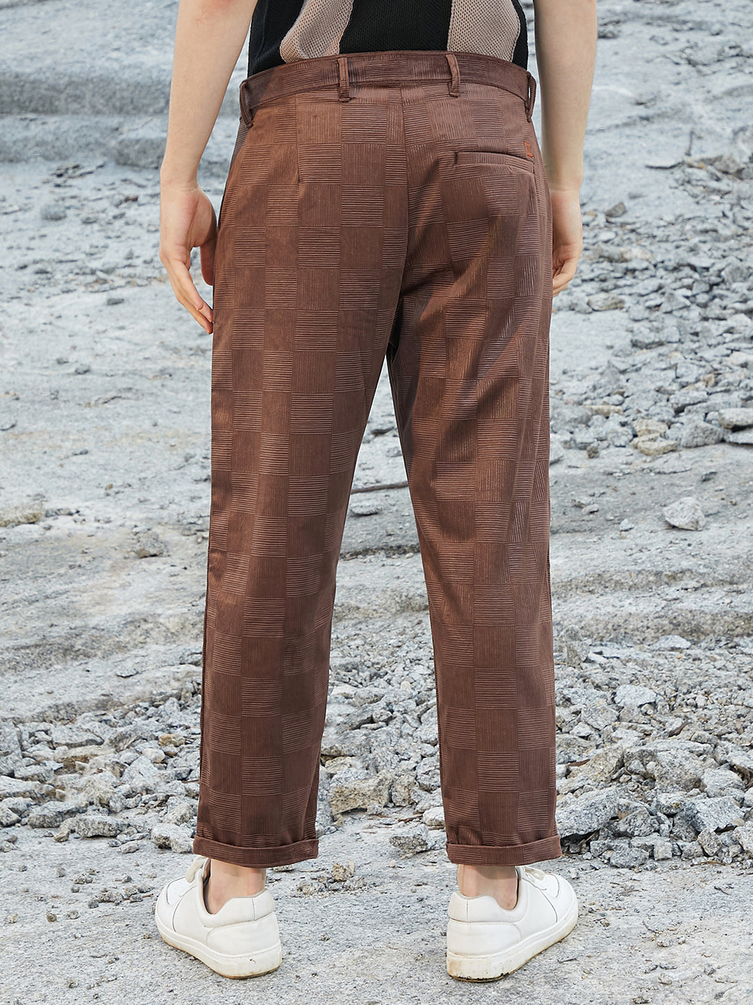 Ribbed-Tactile Tailored Trousers