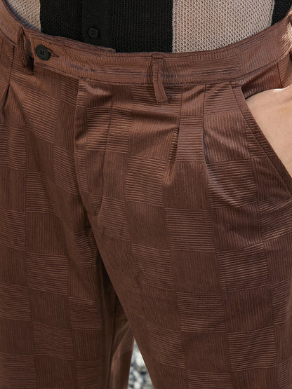 Ribbed-Tactile Tailored Trousers