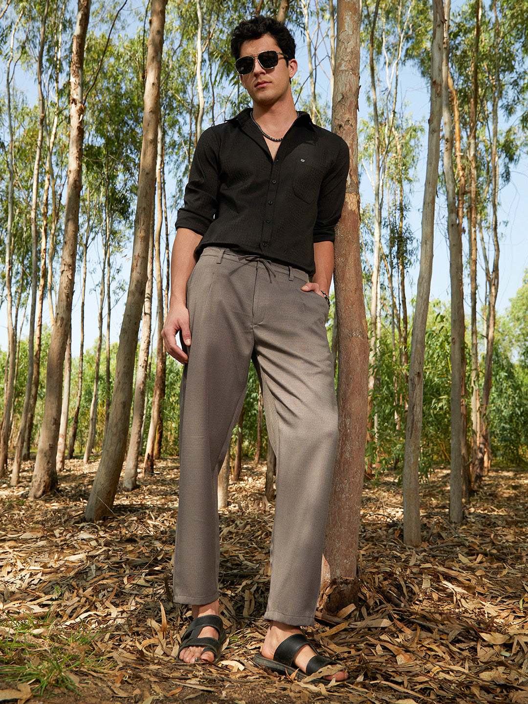 Tailored Linen-Blend Trousers