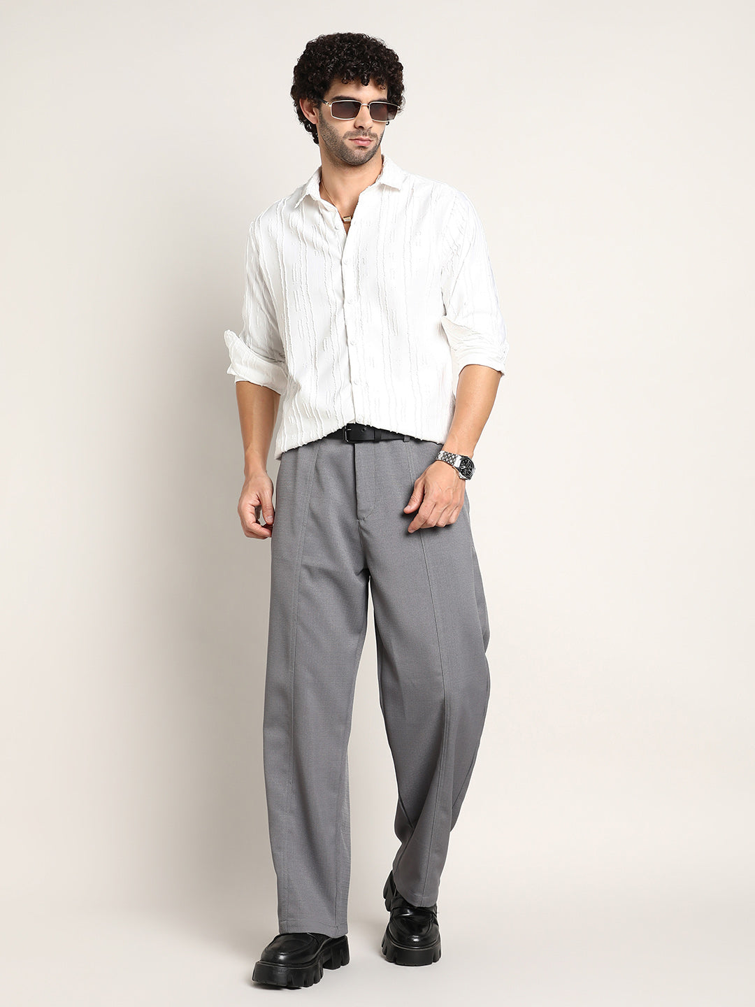 Relaxed-Panel Tailored Trousers