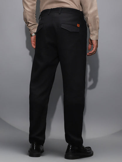 Ribbed-Pleated Chino Trousers