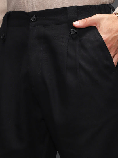 Ribbed-Pleated Chino Trousers