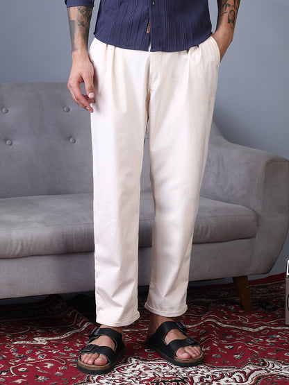 Cuffed Pleated Tailored Trousers
