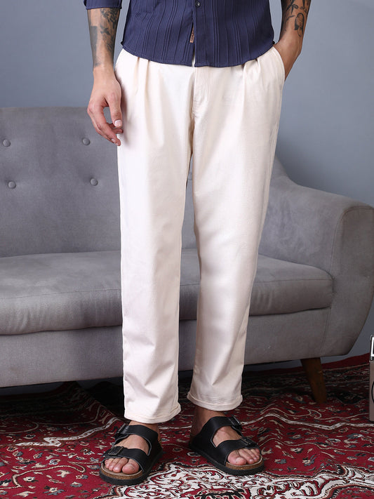 Cuffed Pleated Tailored Trousers