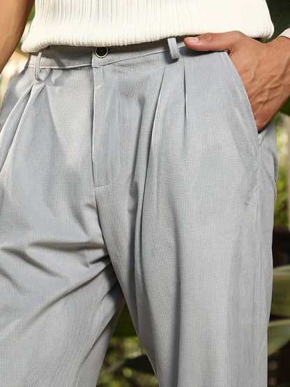 Cuffed Pleated Tailored Trousers