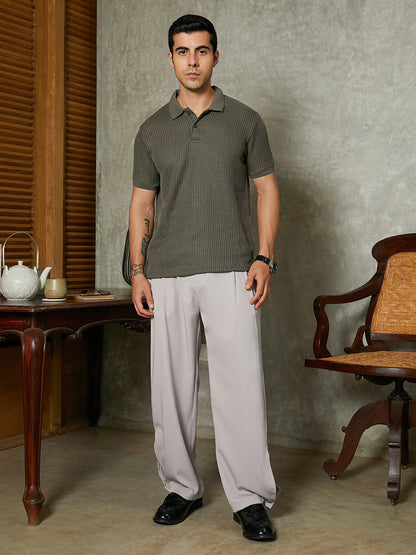 Straight-Cuffed Pleated Trousers