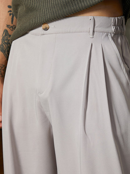 Straight-Cuffed Pleated Trousers
