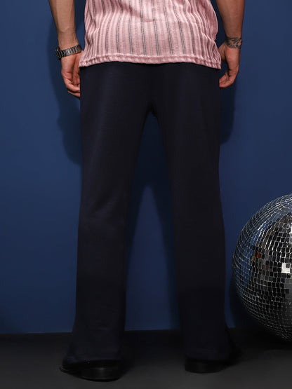 Micro-Waffle Straight Trousers