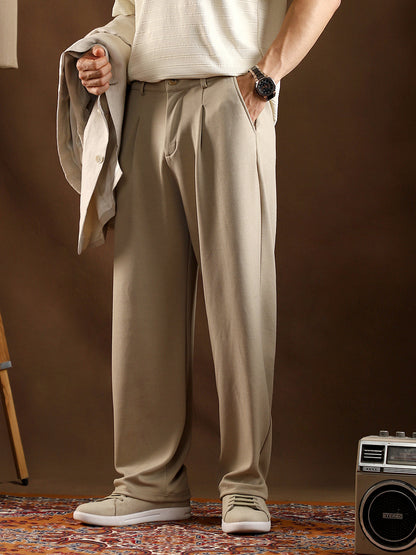 Micro-Waffle Cuffed Trousers