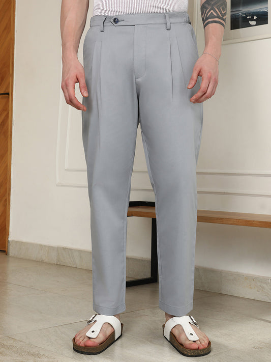 Grey Pleated Trousers