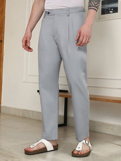 Grey Pleated Trousers