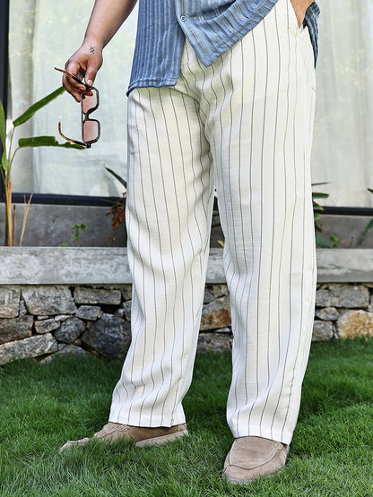 Pinstriped Chino Trousers