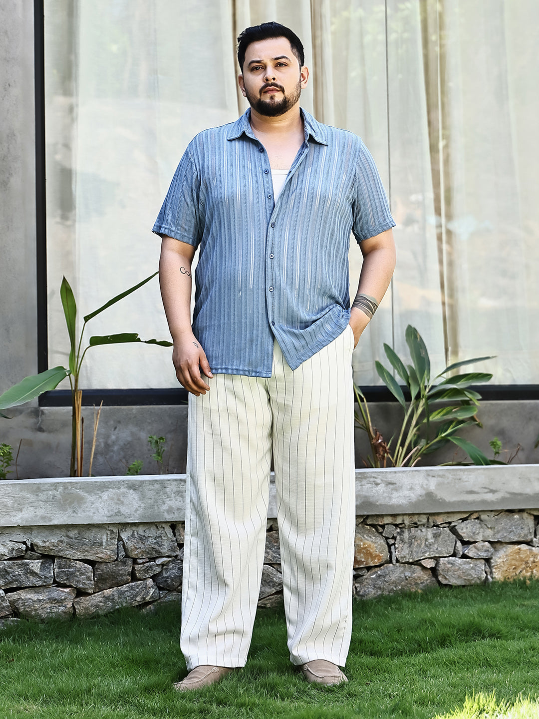 Pinstriped Chino Trousers