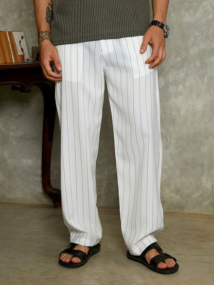 Pinstriped Chino Trousers