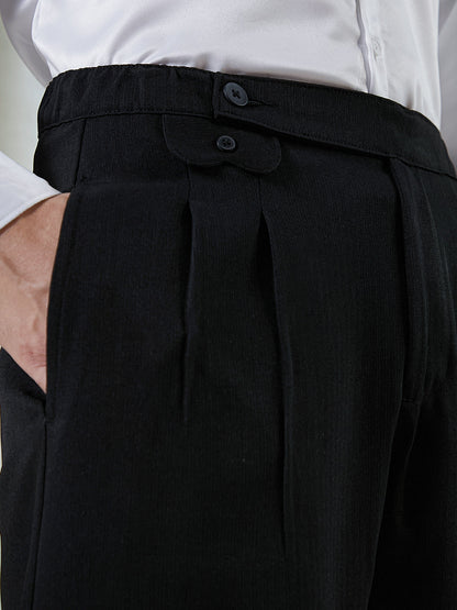Pleated Extended-Button Trousers