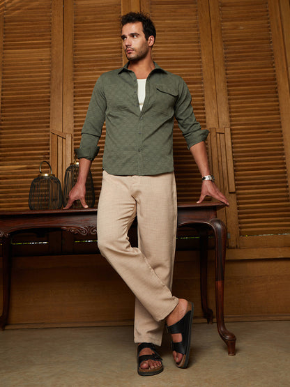 Tailored Linen-Blend Trousers