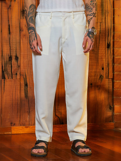 Straight Linen-Blend Trousers