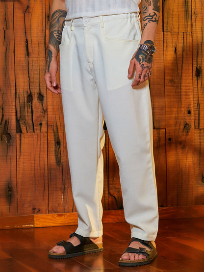 Straight Linen-Blend Trousers