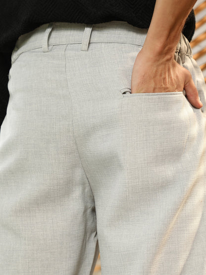 Straight Linen-Blend Trousers