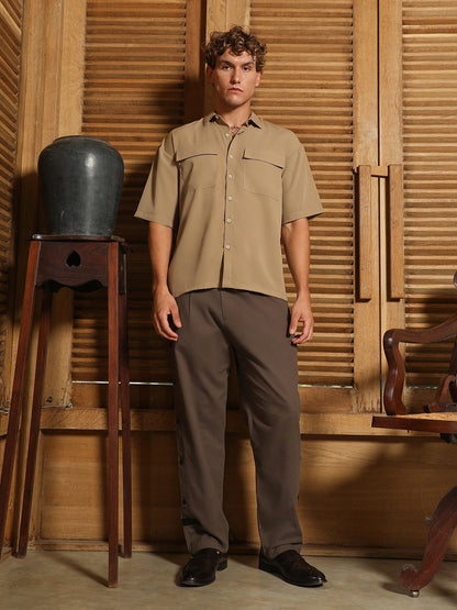 Side-Snap Straight Trousers