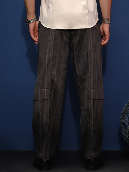 Unbalanced-Ridge Straight Trousers