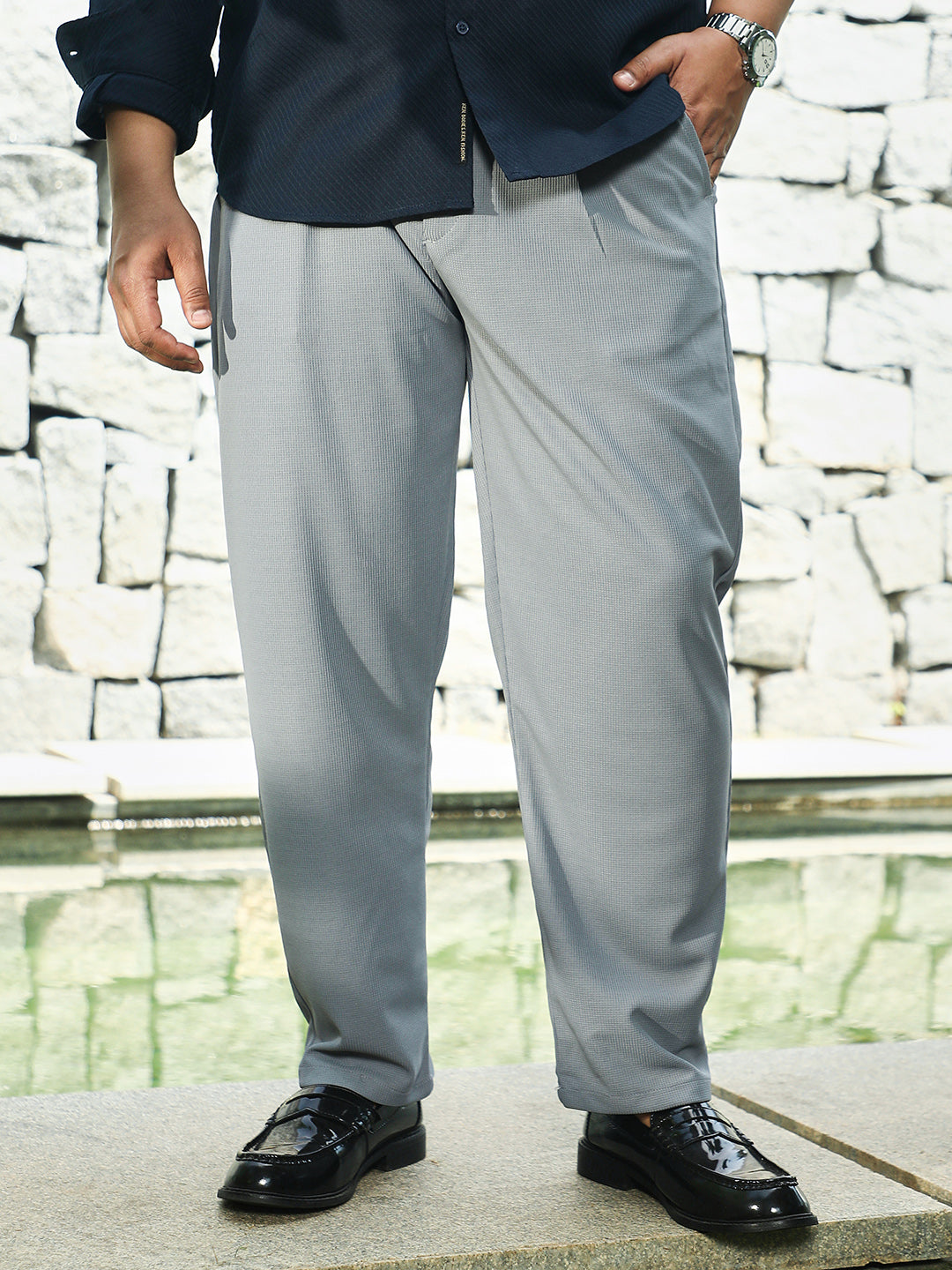 Micro-Waffle Chino Trousers