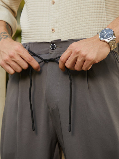 Straight Pleated Trousers