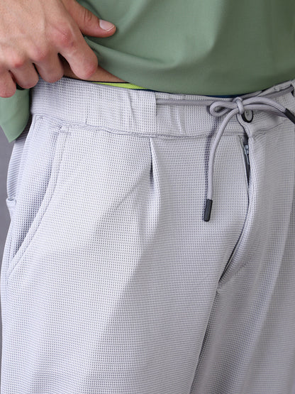 Micro-Waffle Straight Trousers