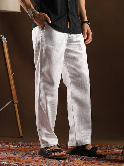 Pinstriped Casual Trousers