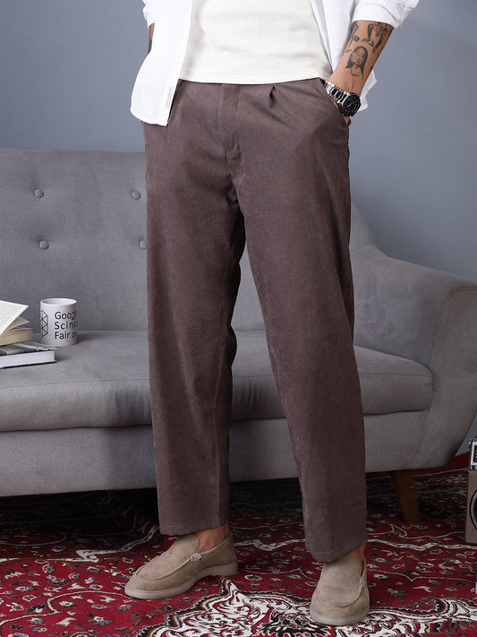 Corduroy Pleated Trousers