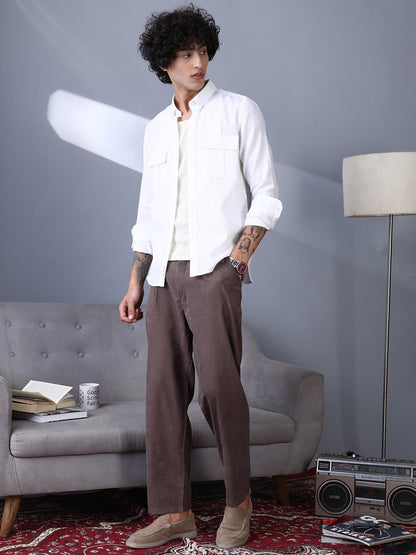 Corduroy Pleated Trousers