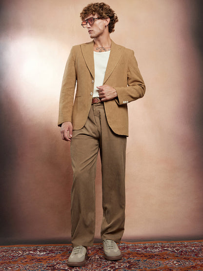 Straight-Fit Pleated Tailored Trousers