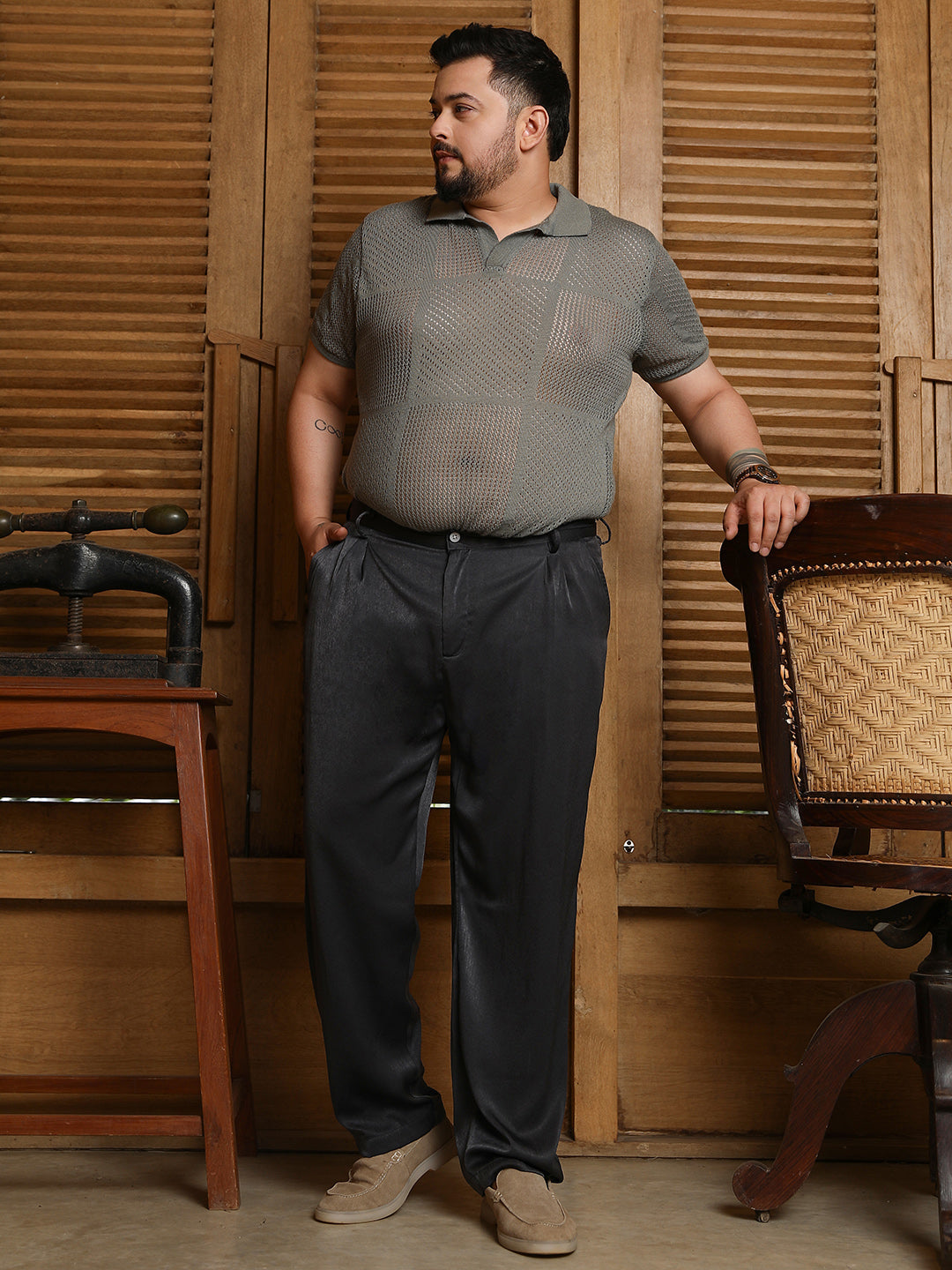 Velvet Pleated Trousers
