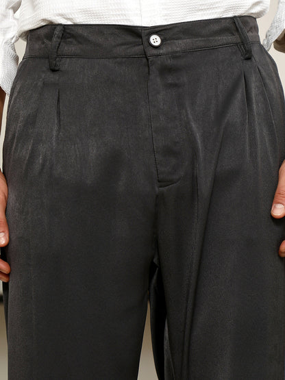 Black Pleated Trousers