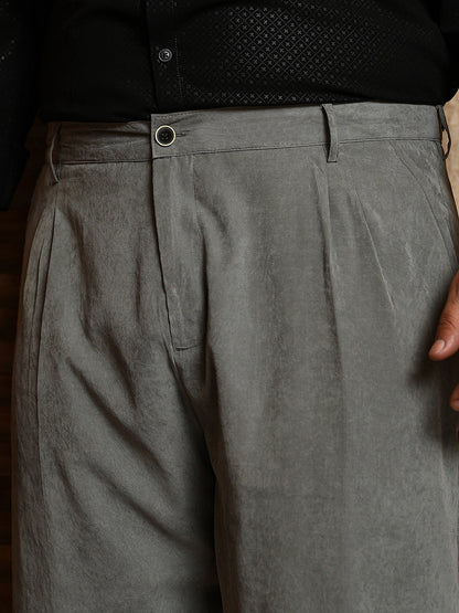 Velvet Pleated Trousers