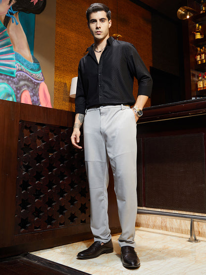 Panel-Waffle Chino Trousers