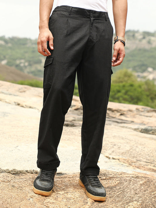 Pleated Utility-Tapered Trousers