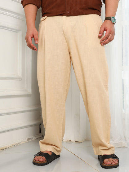 Pleated Extended-Button Trousers