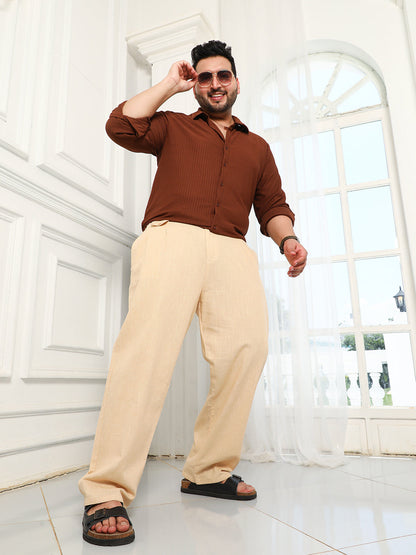 Pleated Extended-Button Trousers