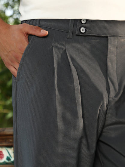 Pleated Cuffed Trousers